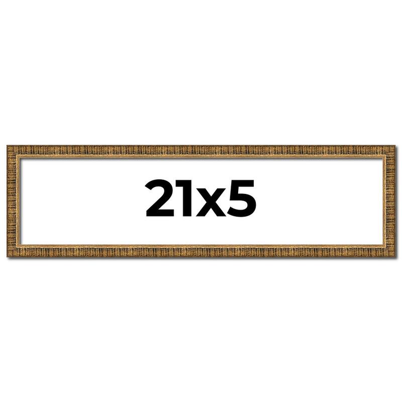 21x5 Frame Gold Solid Wood Picture Frame - Complete Modern Photo Frame