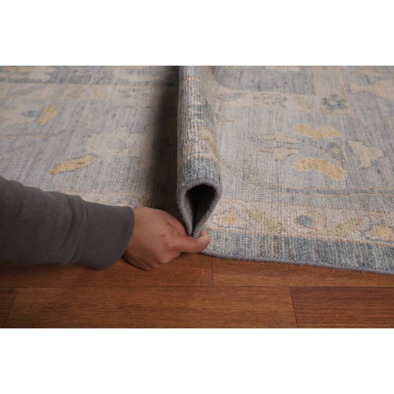 Grays & Blues Oushak Vegetable Dye Area Rug Handmade Wool Carpet - 9'2"x 12'0"