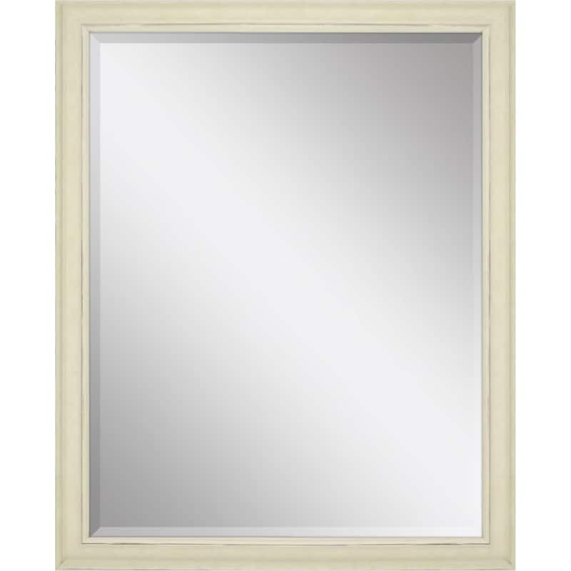 HomeRoots 52" Ivory Distressed Wood Framed Accent Mirror - 40.00 in. x 52.00 in. x 2.00 in.