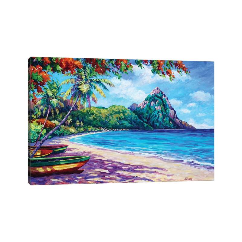 iCanvas "Soufriere Bay - St. Lucia" by John Clark Canvas Print