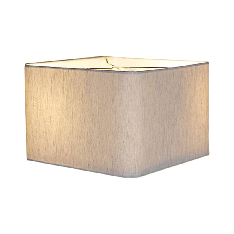 14x14x9 Rounded Corner Premiere Hardback Shallow Square Drum Lampshade Textured Oatmeal - 14"W
