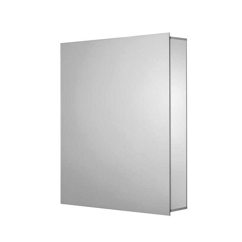 Croydex Hartford Single Door Aluminum Medicine Cabinet, Easy Install, Recessed or Surface Mount 20W x 26H