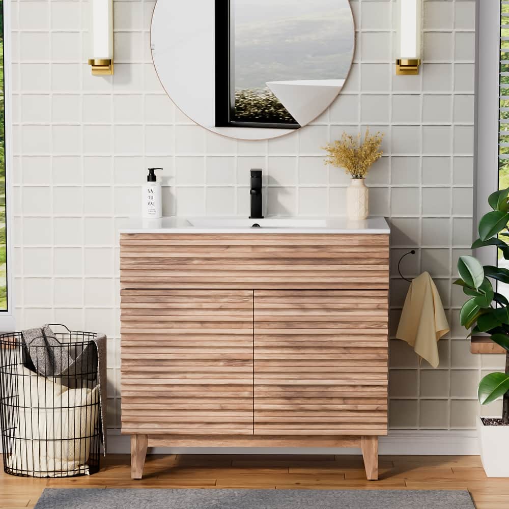 Bathroom Vanity Set W/Drop in Sink Faucet Cabinet Combo