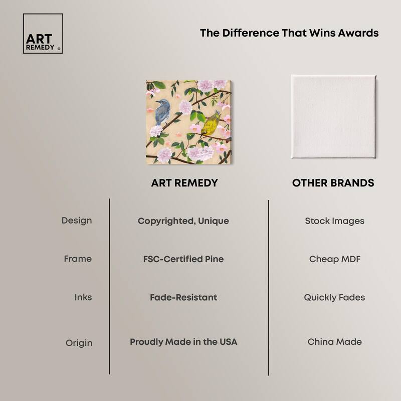 Birds Cuddle Canvas by Art Remedy, Gallery Wrapped