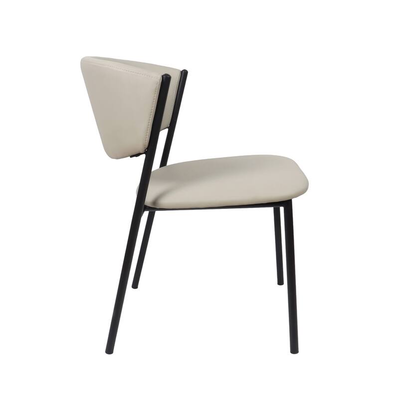 Manhattan Comfort Drift Vegan Leather Metal Side Chair - Set of 4
