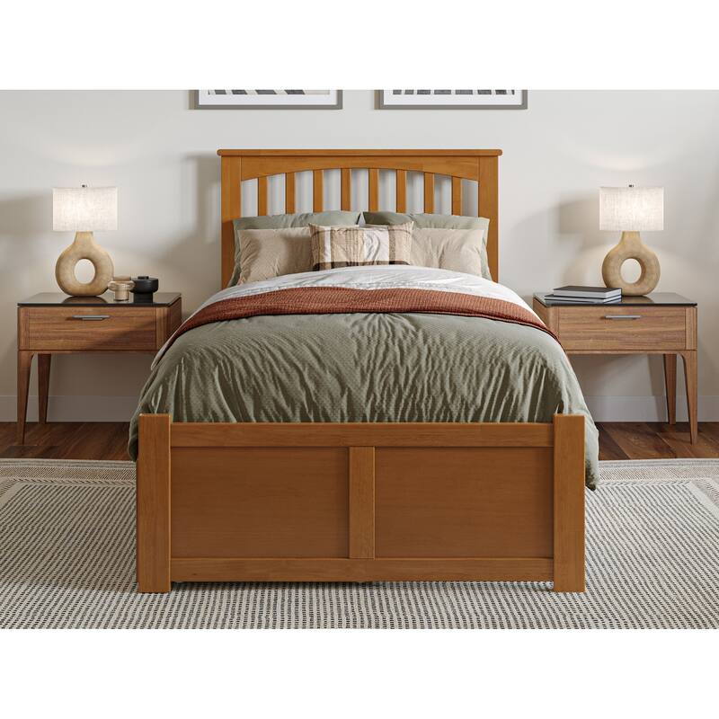 Mission Platform Bed with Footboard and Storage Drawers