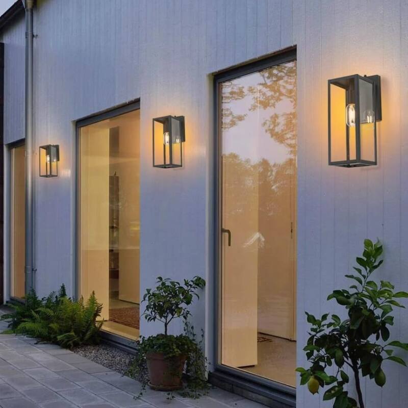 Matte Black Outdoor Wall Lantern Sconce