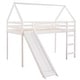 preview thumbnail 3 of 13, Stylish and Playful Design Wood Loft Bed with Slide, Ladder and Roof, Twin size, White