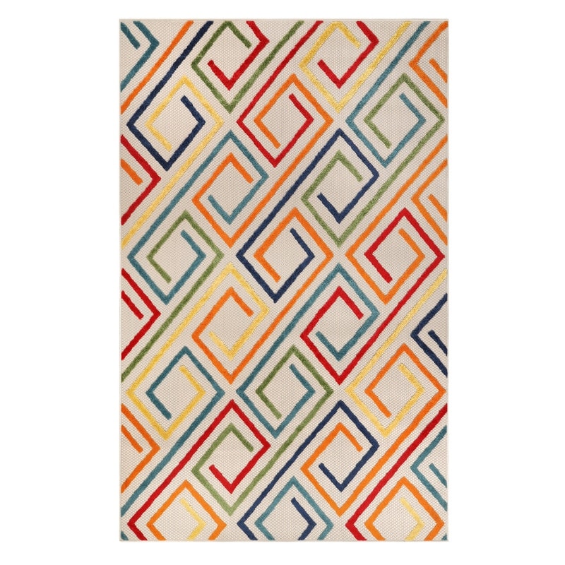 Superior Ares Modern Geometric Diamond Indoor Outdoor Area Rug