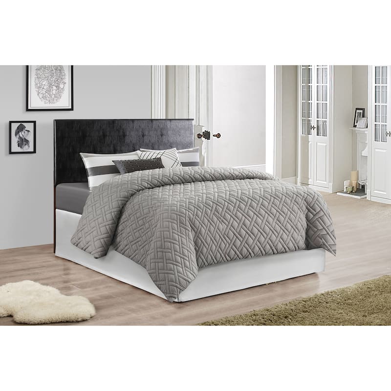 Faux Leather Adjustable height Headboard - Black - King