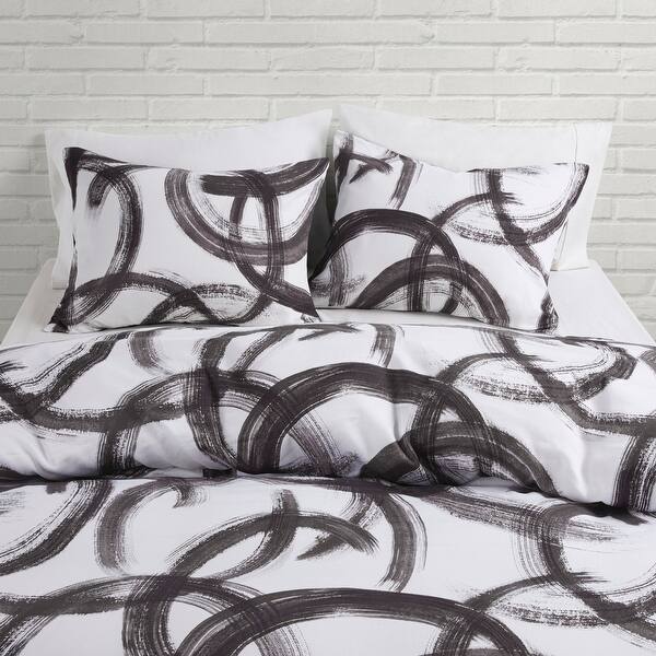 Cosmoliving Anaya Black White Cotton Printed Comforter Set Overstock 32075822