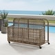preview thumbnail 1 of 12, Ridley Outdoor Wicker And Metal Pool Storage Caddy - 22.25"x43.5"x30"