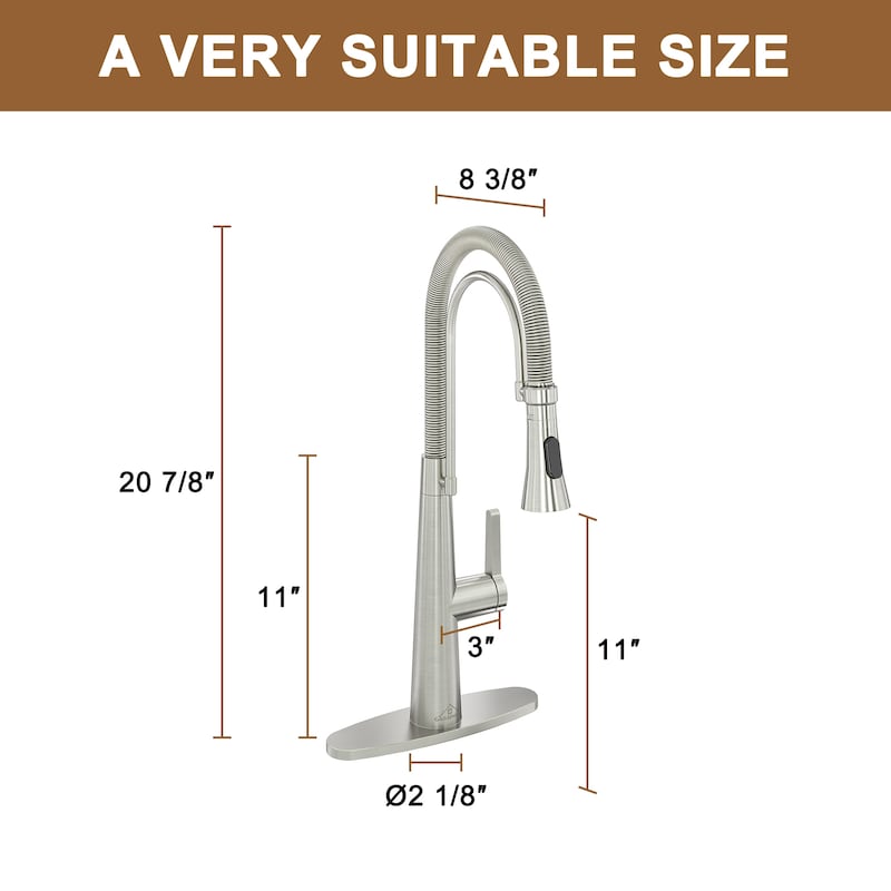 Spring Kitchen Sink Faucet with Detachable Towel Rack, Kitchen Faucet for Kitchen Sink