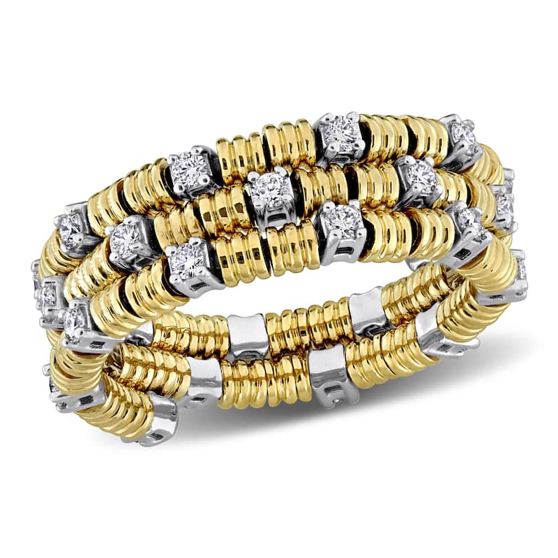 Miadora 1/2ct TW Diamond Triple Row Eternity Ring in 14k Yellow Gold