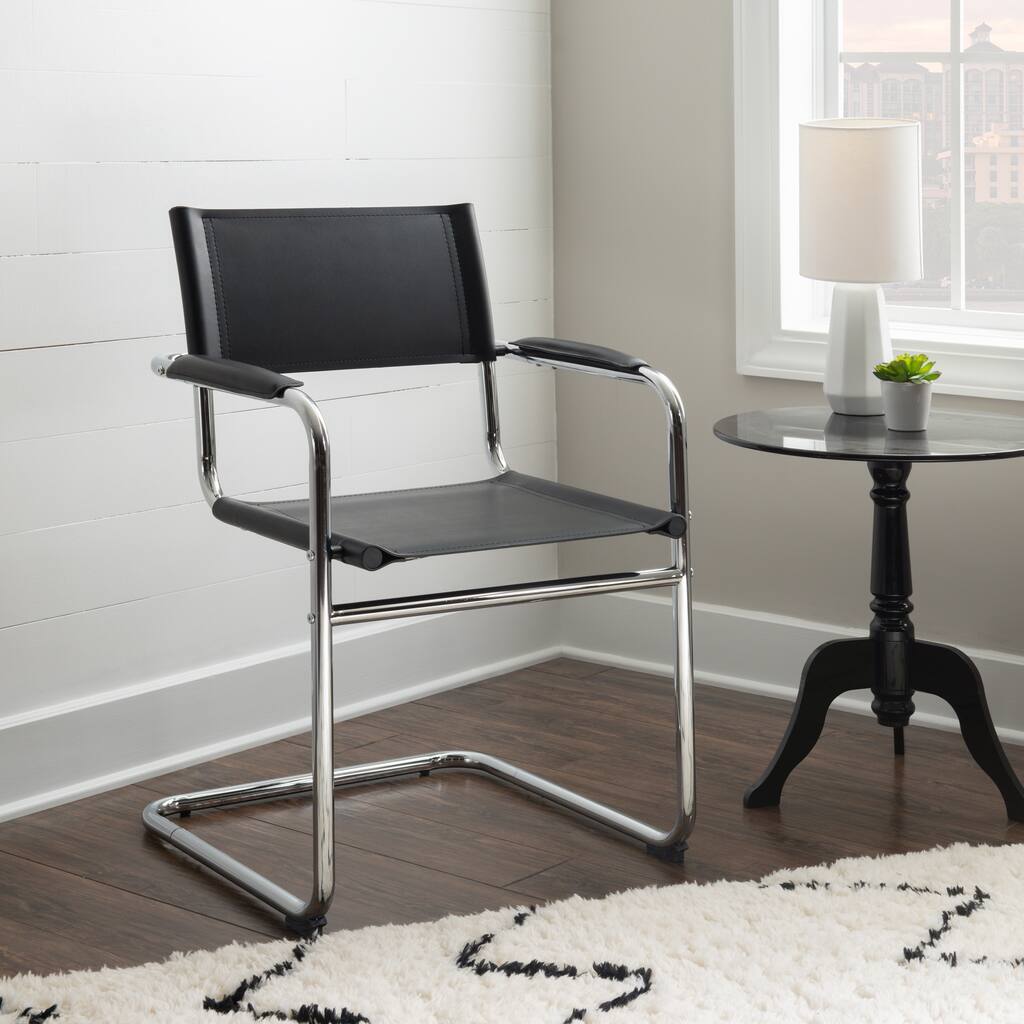 Omega Chrome Lounge Chair with Black