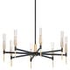 preview thumbnail 1 of 6, Maxim Flambeau 8 Light 33" Wide Chandelier Black / Antique Brass