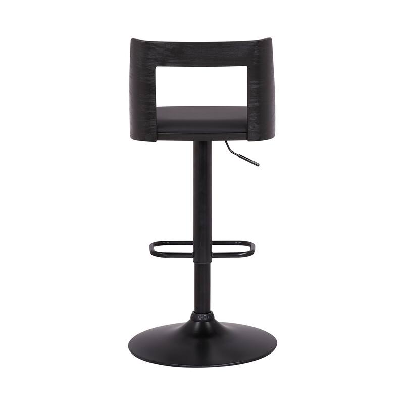 Milan Black or Gray Upholstered Adjustable Height Bar Stool