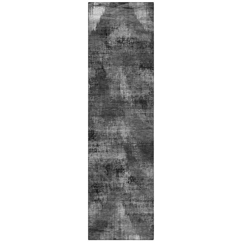 Machine Washable Indoor/ Outdoor Chantille Distressed Chevron Rug