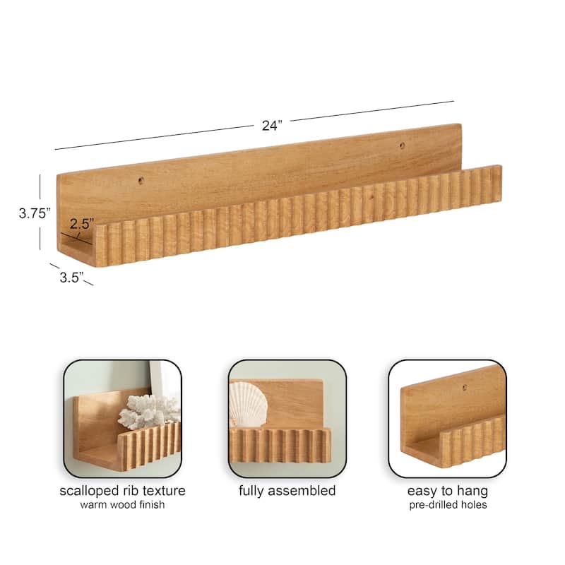 Kate and Laurel Furrow Ledge Shelf Set.