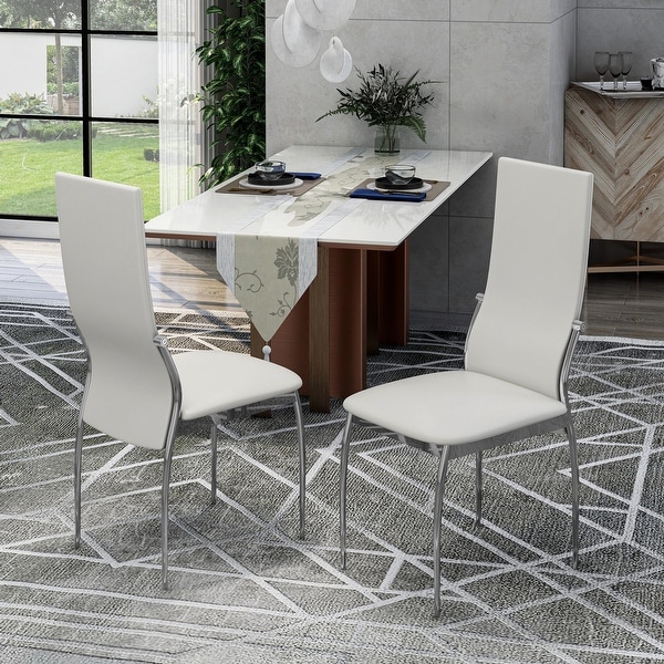 Silver Orchid Bejo Faux Leather Dining Chairs (Set of 2). Opens flyout.