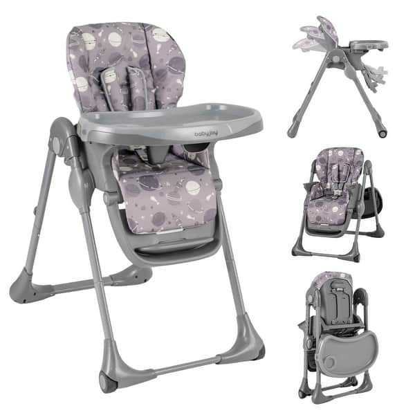slide 2 of 10, Babyjoy Foldable High Chair with Detachable Cushion, High Chair for - See Details Grey - See Details