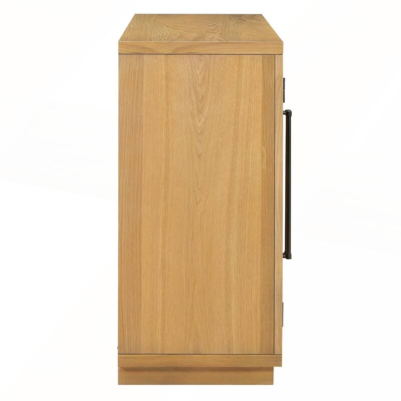 4 Doors Large Storage Sideboard Buffet Cabinet with Glass Doors