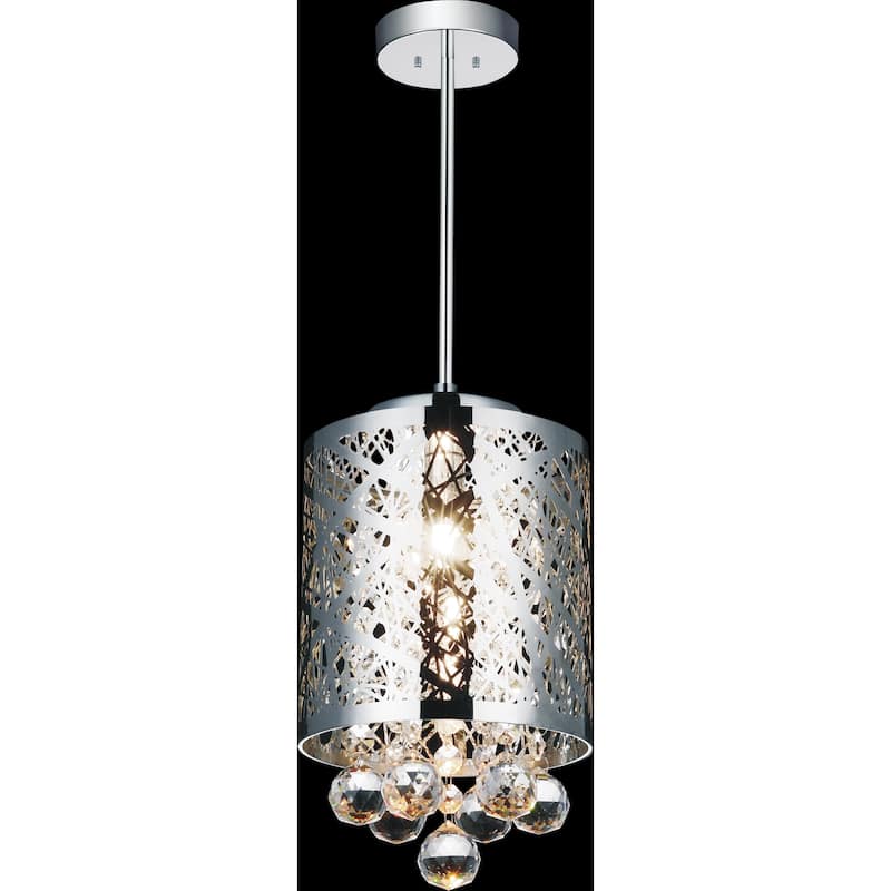 Eternity 1 Light 6in Chrome Drum Shade Mini Pendant - Stainless Steel