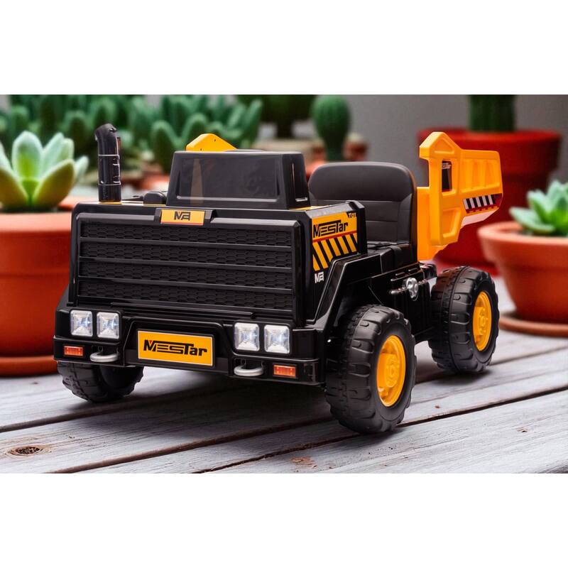 24V Ride-On Dump Truck , Automatic Trailer, Bluetooth, and Music - Electric Construction Vehicle Toy,Halloween gift