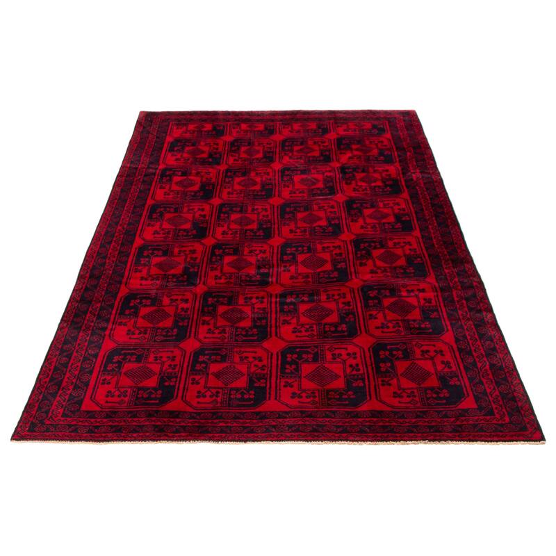 ECARPETGALLERY Hand-knotted Teimani Red Wool Rug - 6'3 x 9'8