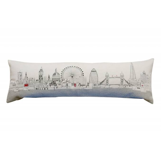 14" X 46" Cream Wool Zippered Pillow