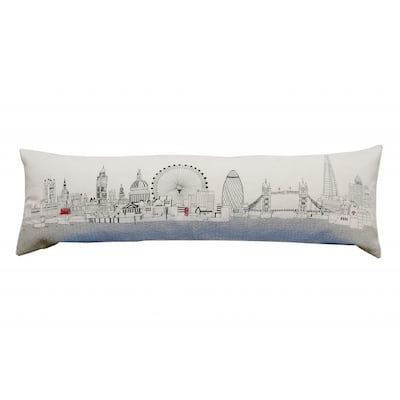 14" X 46" Cream Wool Zippered Pillow