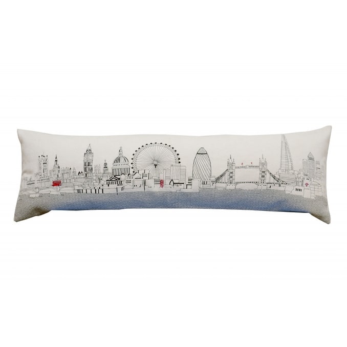 14" X 46" Cream Wool Zippered Pillow