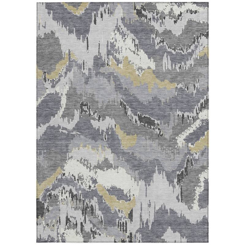 HomeRoots Abstract Transitional Rectangle Outdoor Rug