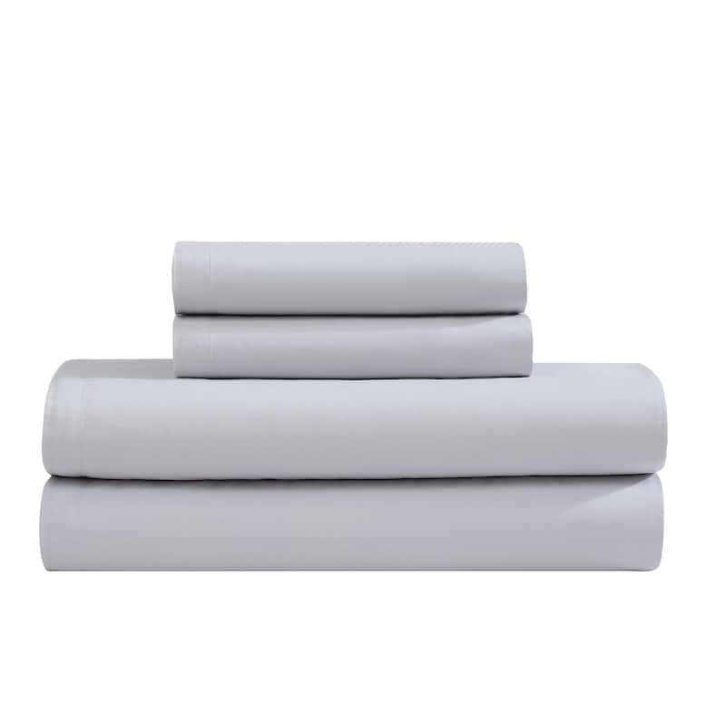 Calvin Klein Naturals Solid 4 Piece Sheet Set - Light Blue - Queen
