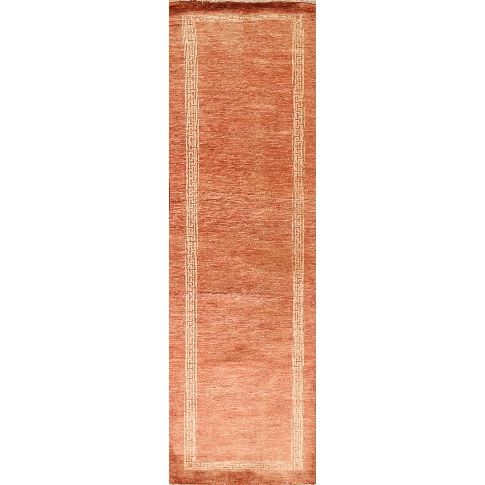 Gabbeh Kashkoli Wool Runner Rug Hand-knotted Oriental Hallway Carpet - 2'8" x 9'3"