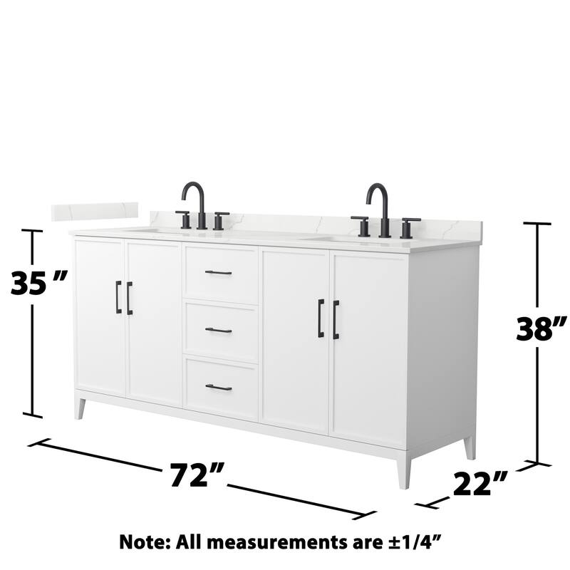 Wyndham Collection WCH717172D-QTZ-US3MXX Elan 72" Free Standing Double