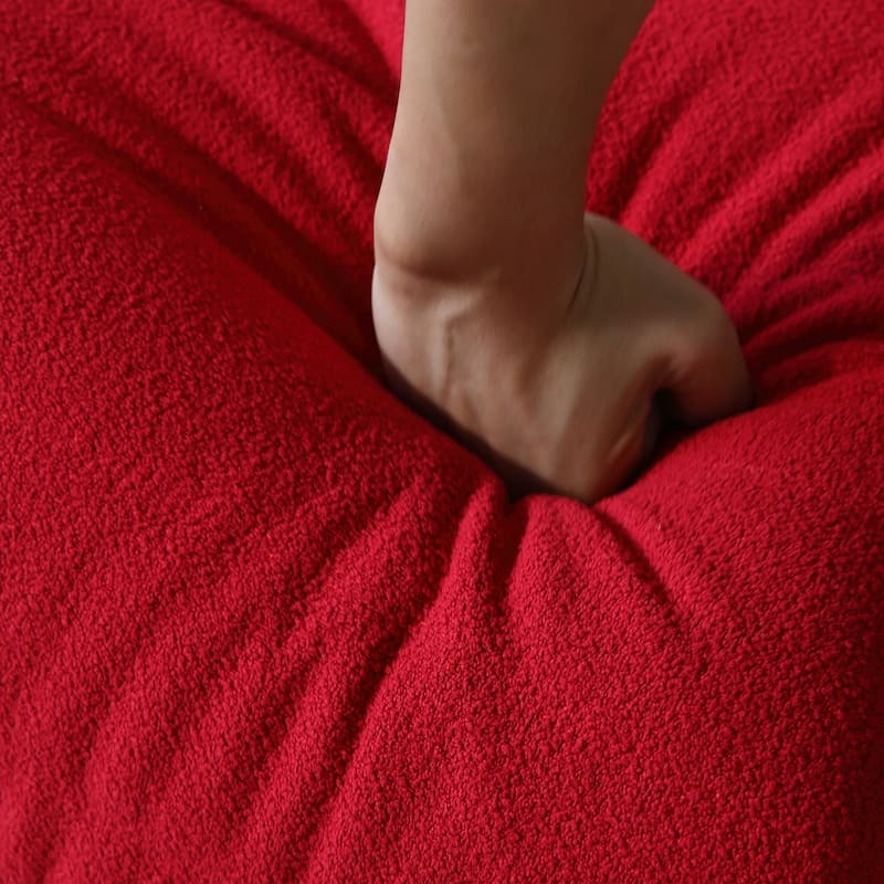Single Lazy Sofa Teddy Fabric Soft Sponge Lounger Bean Bag Chair