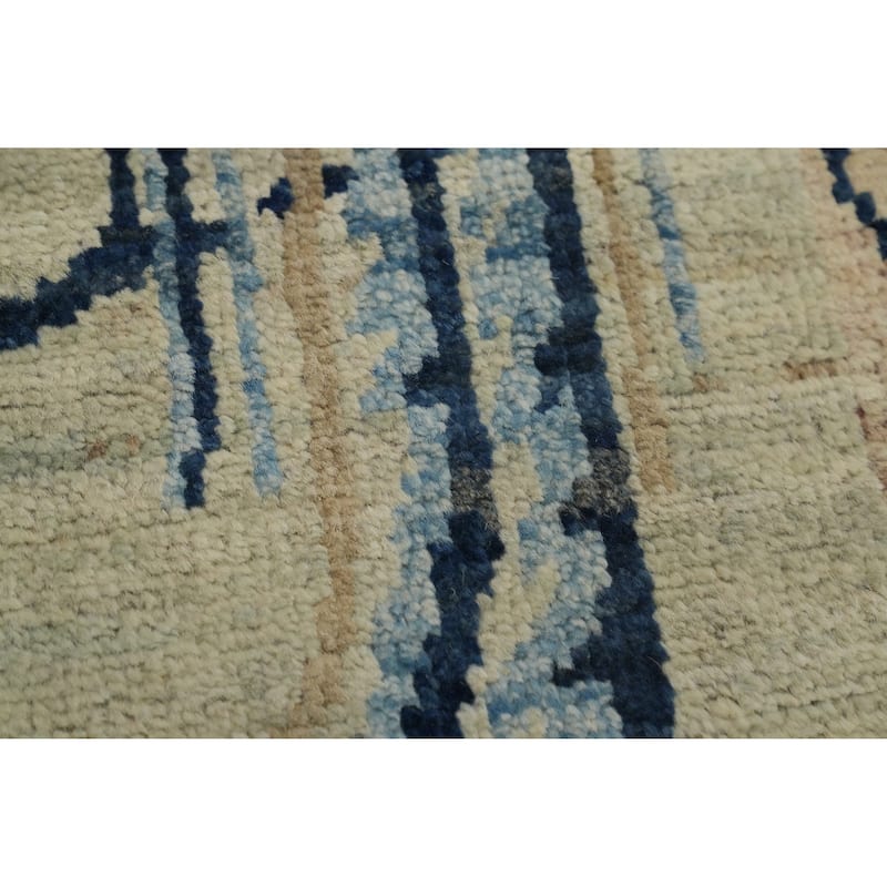 Hand Knotted Oriental 100% Wool Carpet Traditional Floral Green Ziegler Runner Rug - 23' 10'' X 4' 10''