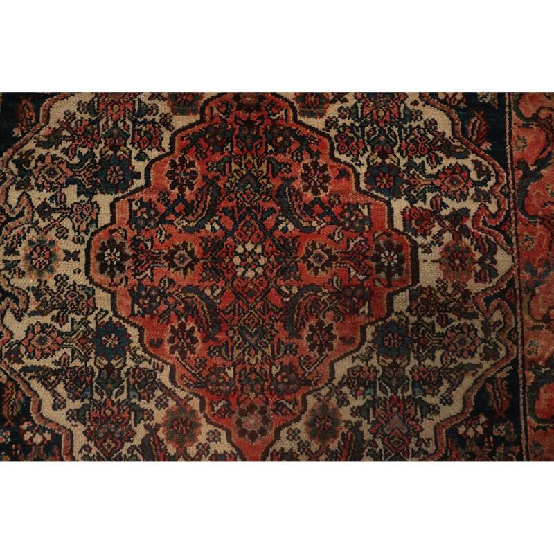 Hand Knotted Oriental 100% Wool Carpet Traditional Medallion Beige & Ivories Bibikabad Area Rug - 6' 2'' X 4' 5''