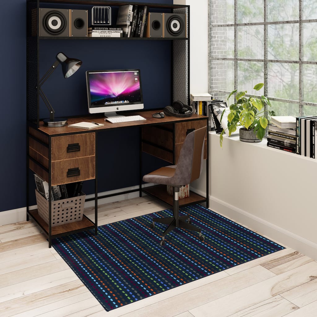 Tweenology Kids Rugs Plush Polyester Non-Slip Area Rugs for Bedrooms and Playrooms in Colorful and Pink Rainbow Designs 40x55