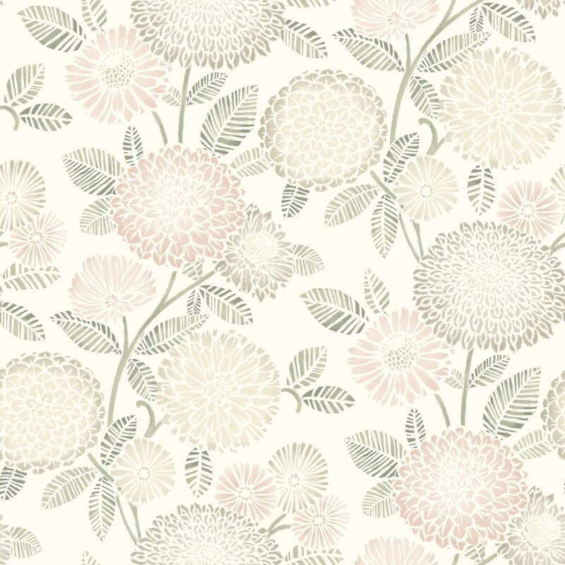 Chesapeake Zalipie Blush Floral Trail Wallpaper