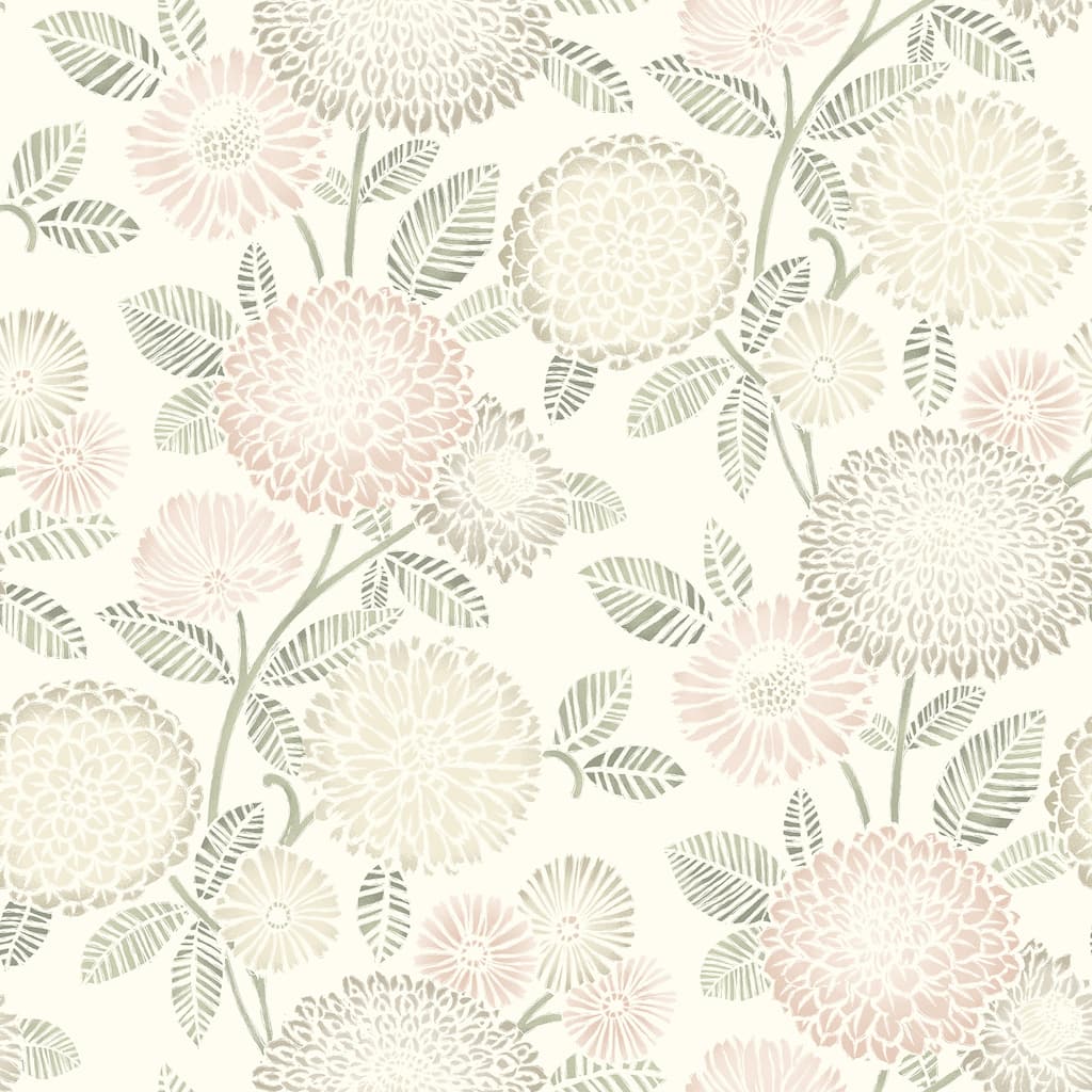 Chesapeake Zalipie Blush Floral Trail Wallpaper