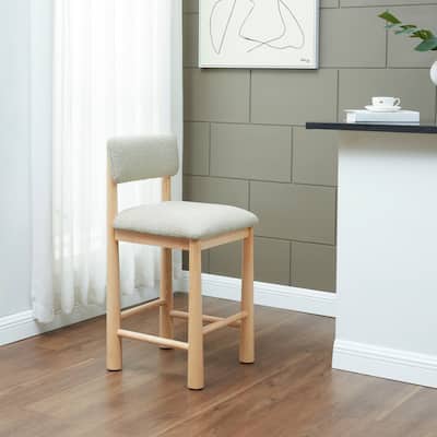 SAFAVIEH Couture Wrenley Boucle 26-inch Counter Stool - 19"W x 19"D x 37"H