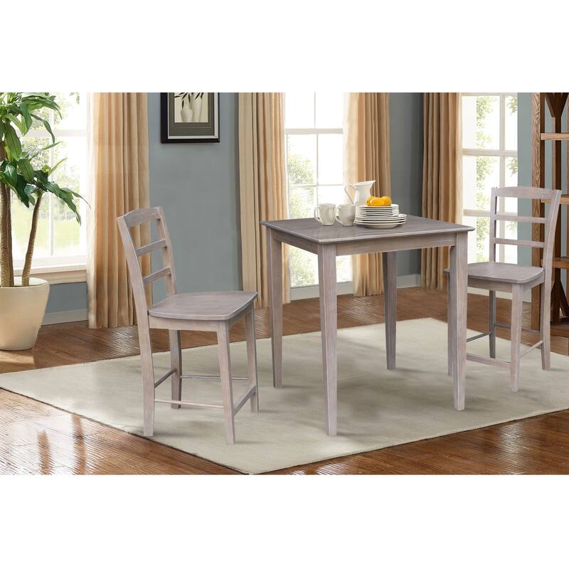 Solid Wood Counter Height Table and 2 Madrid Stools