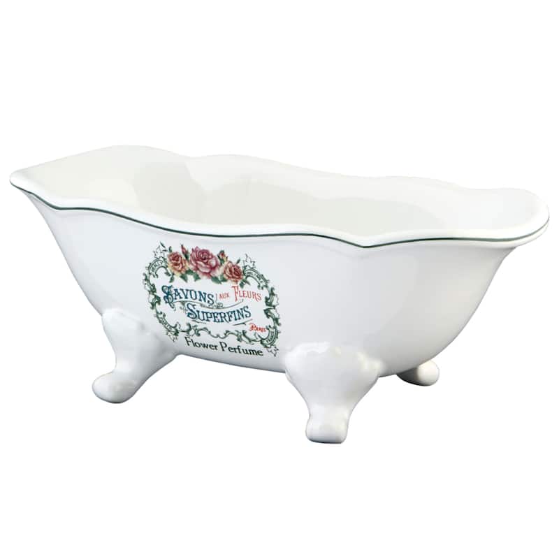 Savons Aux Fleurs Wave Double Ended Clawfoot Tub Soap Dish - Red/White