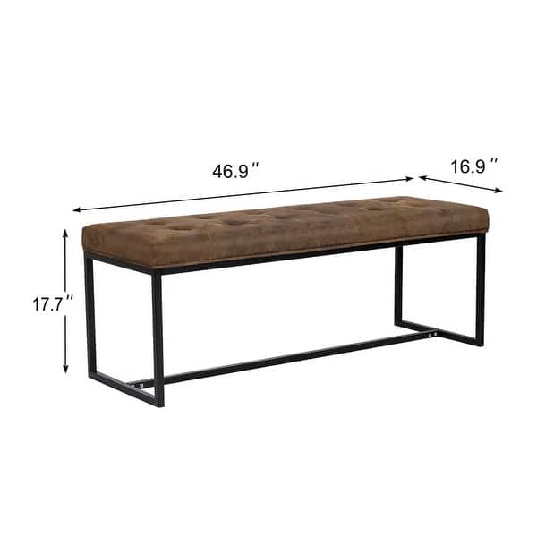 Adeco Upholstered Ottoman,Faux Leather Cushion Bench,Footrest Stool