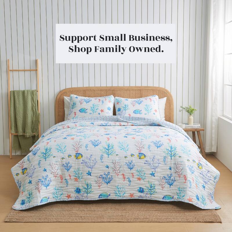 Linery & Co. Nautical Printed Reversible Quilt Set