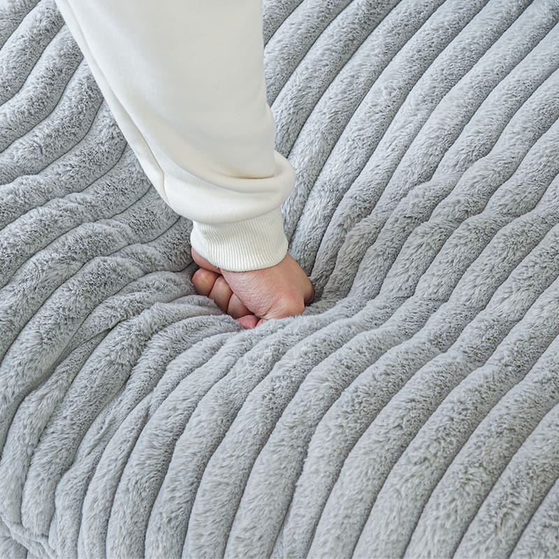 157" Comfy Modular Sofa with Ottoman, Deep Seat Cloud Sectional Couches, Cushion Covers Removable