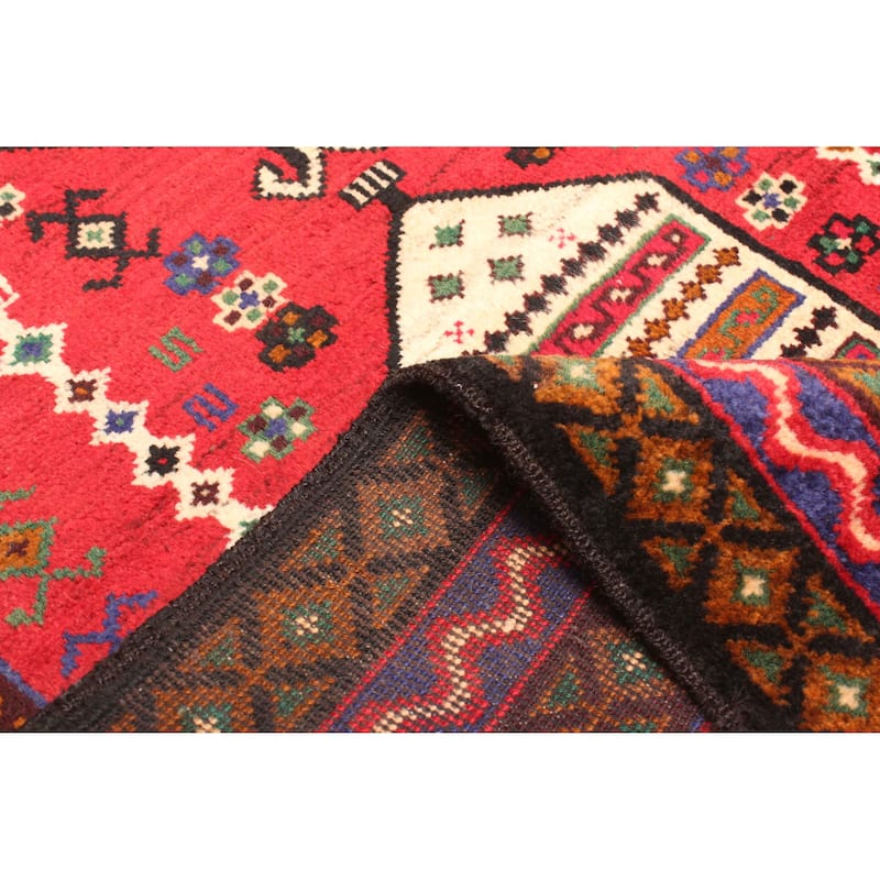 ECARPETGALLERY Hand-knotted Teimani Red Wool Rug - 2'9 x 5'0