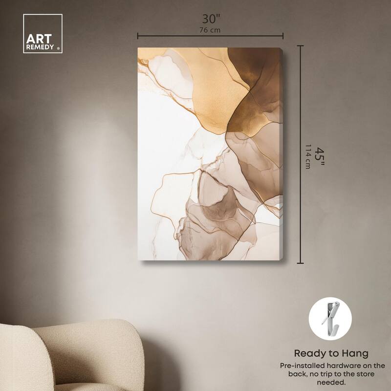 Sepia Silk Streams Canvas by Art Remedy, Gallery Wrapped
